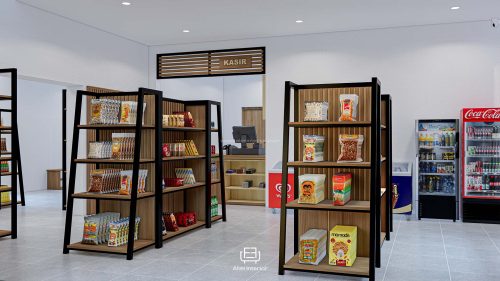 Desain Interior Minimarket Industrial Modern, Auto Laris Manis!